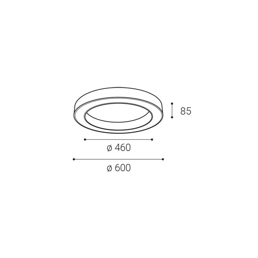 LED2 - LED dimbare plafondlamp SATURN LED/50W/230V 3000K/4000K zwart