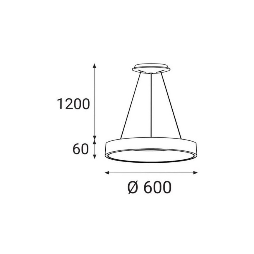 LED2 - LED Hanglamp aan een koord BELLA LED/50W/230V 3000/4000K zwart