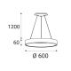 LED2 - LED Hanglamp aan een koord BELLA LED/50W/230V 3000K diameter 60 cm wit
