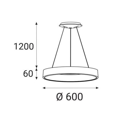 LED2 - LED Hanglamp aan een koord BELLA LED/50W/230V 3000K diameter 60 cm wit