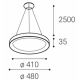 LED2 - LED Hanglamp aan een koord BELLA SLIM LED/38W/230V 3000/4000K zwart