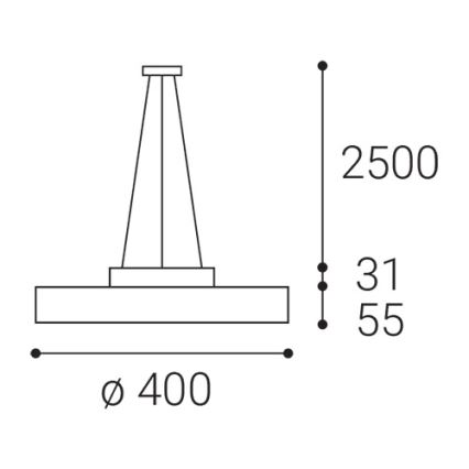 LED2 - LED Hanglamp aan een koord ROTO LED/48W/230V 2700K/3300K/4000K IP40 zwart diameter 40 cm