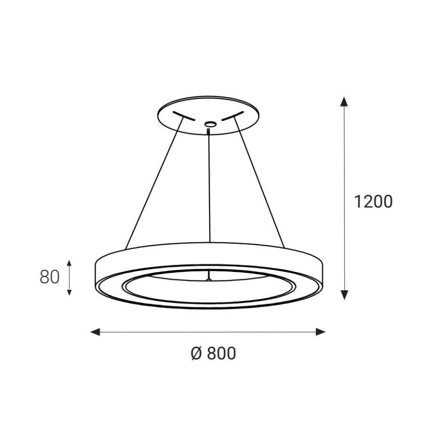 LED2 - LED Hanglamp aan een koord SATURN LED/80W/230V 3000K diameter 80 cm wit