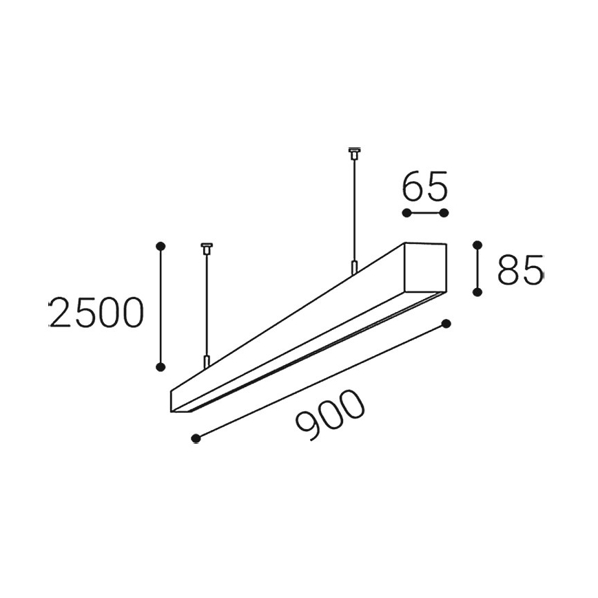 LED2 - LED-hanglamp aan kabel LINO LED/24W/230V 3000K/3500K/4000K 90 cm zwart