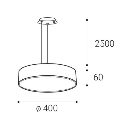 LED2 - LED Hanglamp aan kabel MONO SLIM LED/30W/230V 2700/3000K/4000K Ø 40 cm zwart