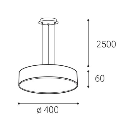 LED2 - LED-hanglamp aan kabel MONO SLIM LED/30W/230V 3000K/4000K Ø 40 cm zwart