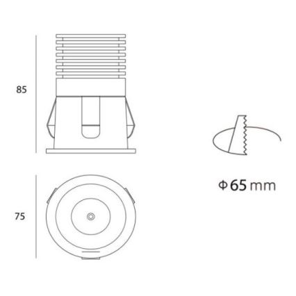 LED2 - LED Inbouwspot RAY LED/10W/230V wit IP44