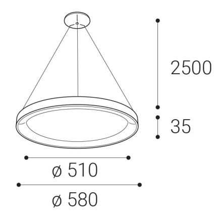 LED2 - LED Kroonluchter aan een snoer BELLA LED/48W/230V 3000K/4000K wit