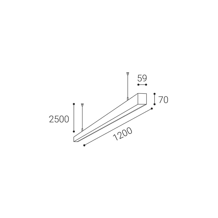 LED2 - LED Kroonluchter aan een snoer NOLI LED/40W/230V 3000K/3500K/4000K wit