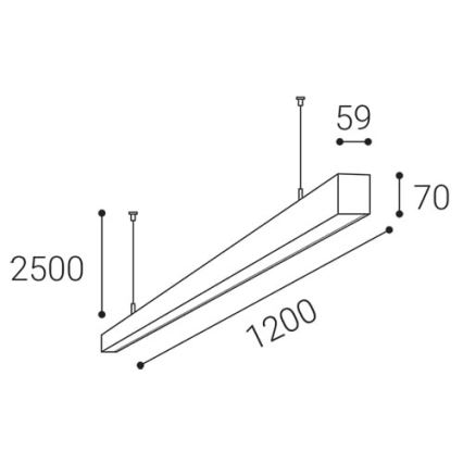 LED2 - LED Kroonluchter aan een snoer NOLI LED/40W/230V 3000K/3500K/4000K zwart