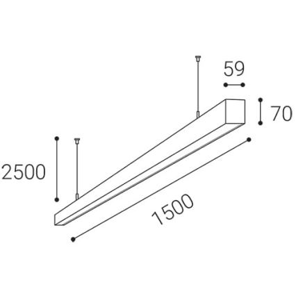 LED2 - LED Kroonluchter aan een snoer NOLI LED/60W/230V 3000K/3500K/4000K wit