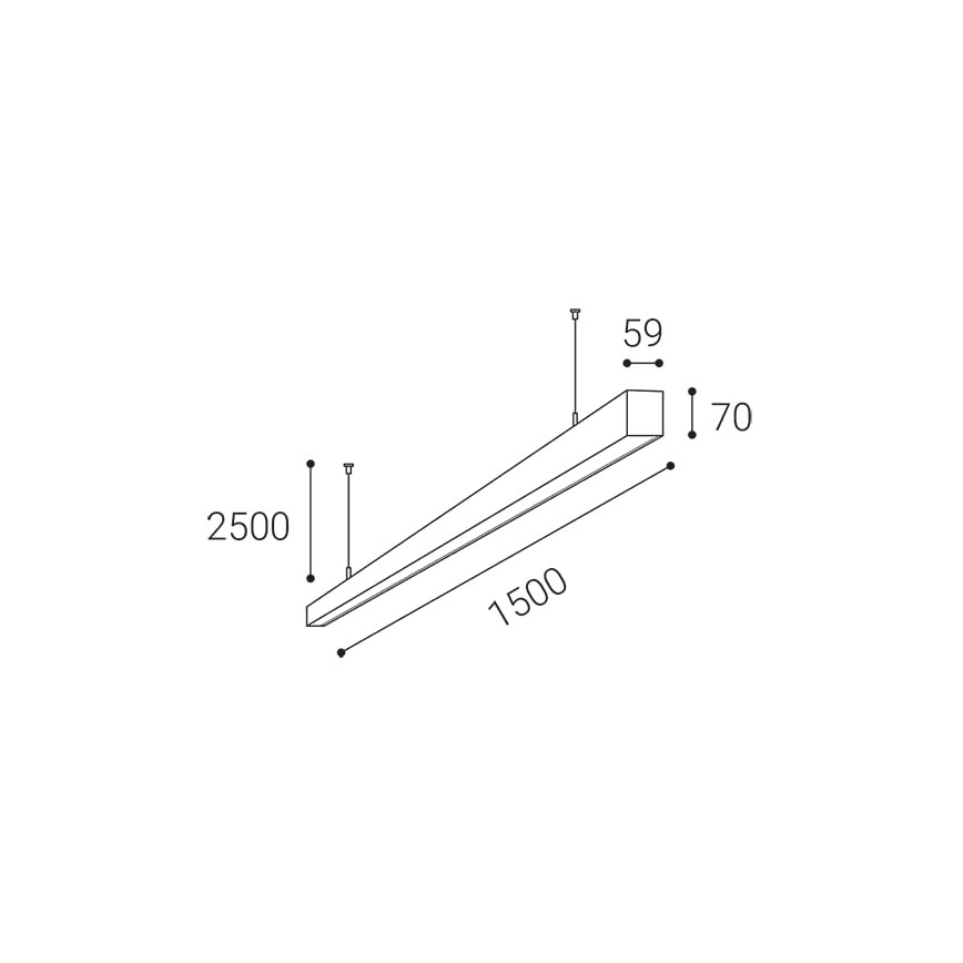 LED2 - LED Kroonluchter aan een snoer NOLI LED/60W/230V 3000K/3500K/4000K zwart