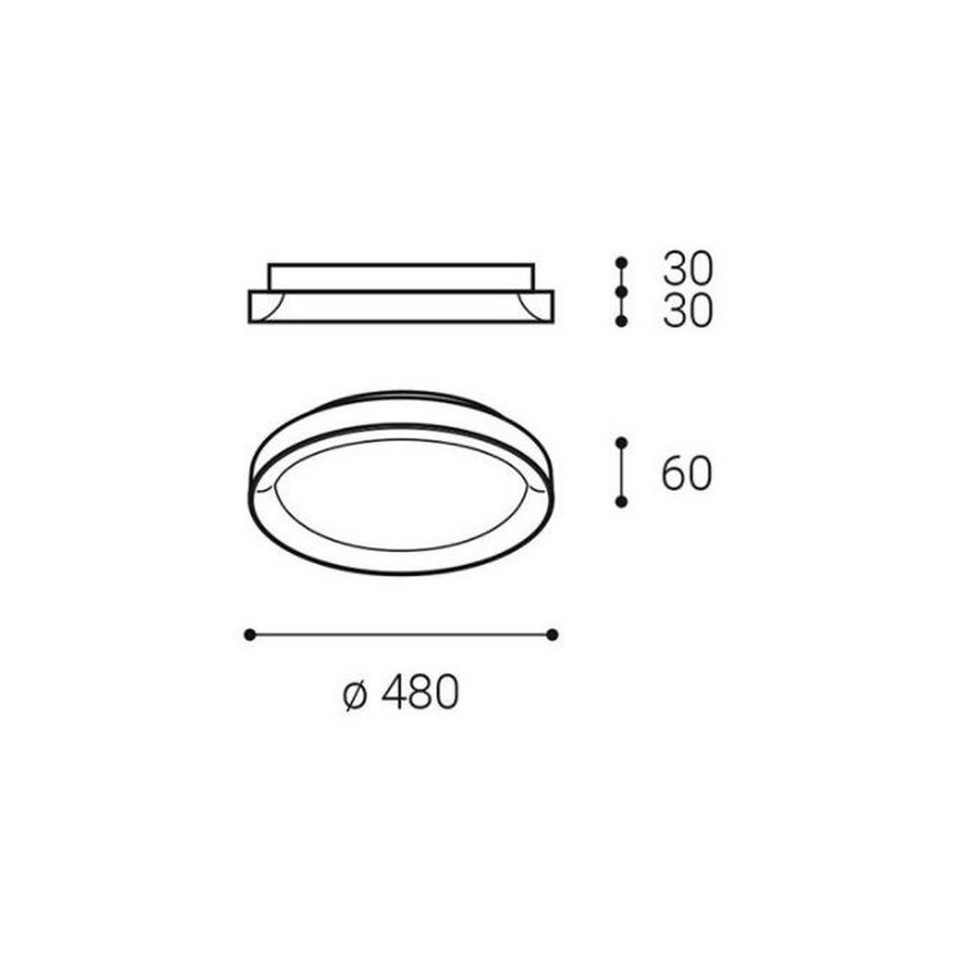 LED2 - LED Plafond Lamp BELLA SLIM LED/38W/230V 3000/4000K wit