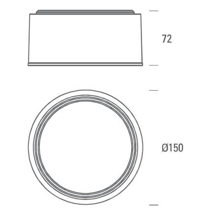 LED2 - LED Plafond Lamp BUTTON LED/17W/230V antraciet