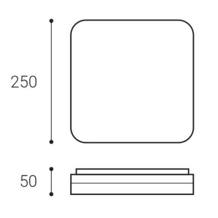 LED2 - LED Plafond Lamp SQUARE LED/12W/230V IP54 3000/4000/5700K