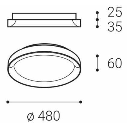 LED2 - LED Plafondlamp BELLA SLIM LED/38W/230V 3000/4000K zwart