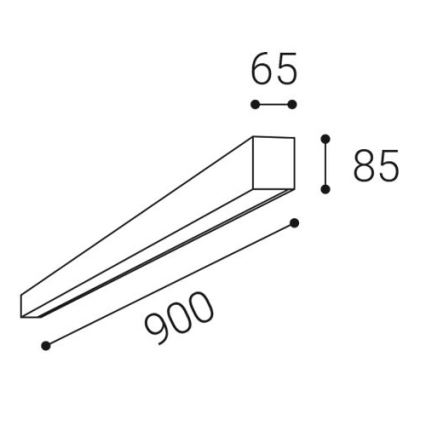 LED2 - LED plafondlamp LINO LED/24W/230V 3000/3500/4000K 90 cm zwart