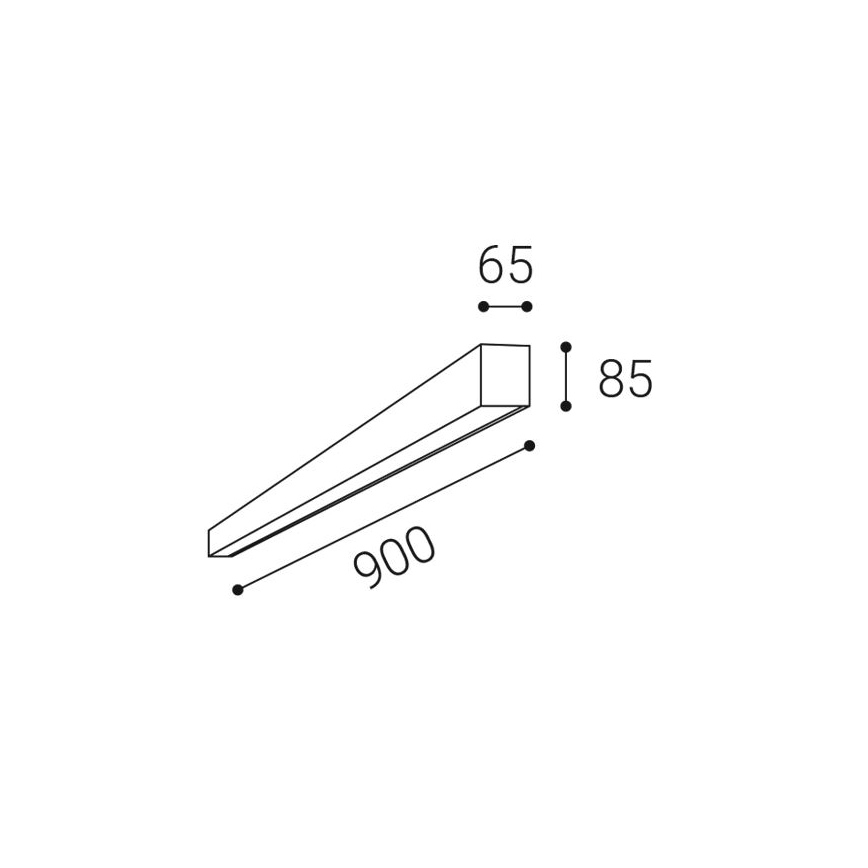 LED2 - LED plafondlamp LINO LED/24W/230V 3000/3500/4000K 90 cm zwart