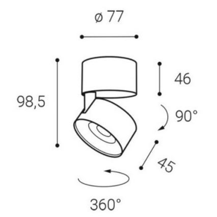 LED2 - LED Spot KLIP ON LED/11W/230V zwart