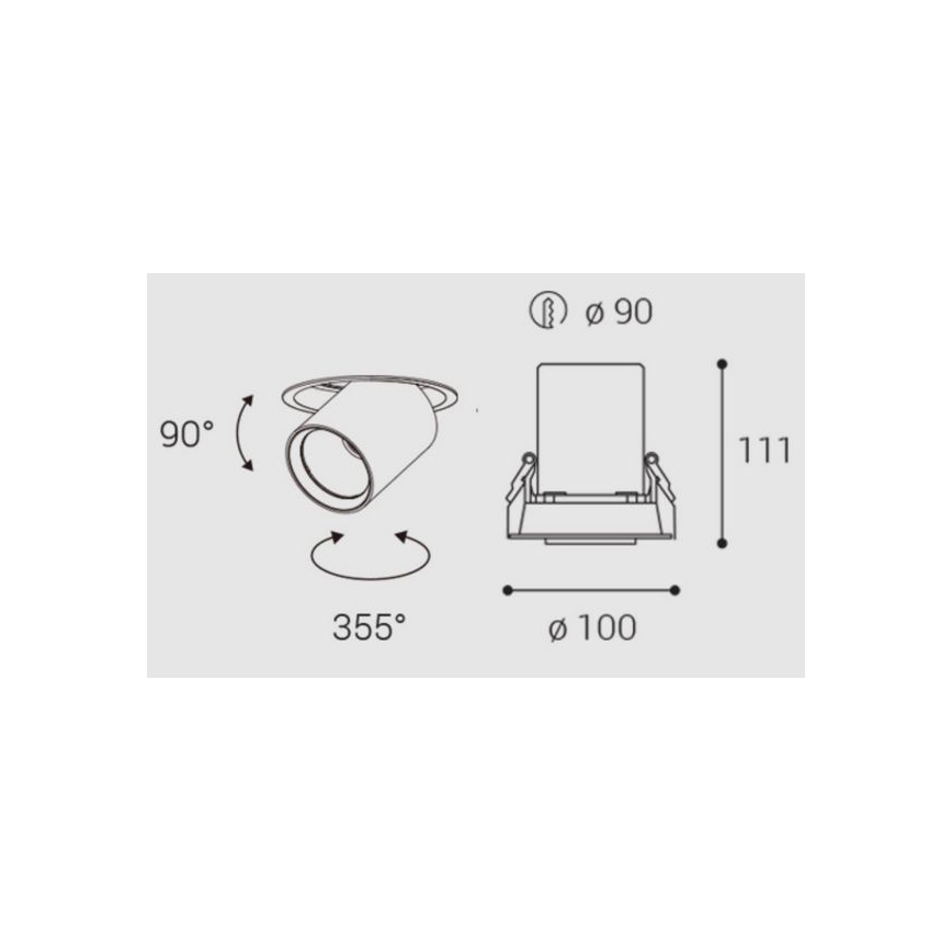 LED2 - LED suspended plafond lamp HIDE LED/20W/230V CRI 90 zwart