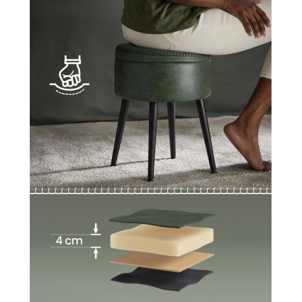 Lederen poef CORE groen