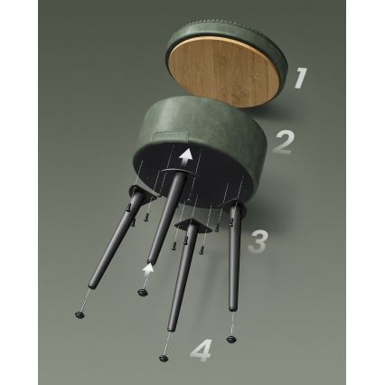 Lederen poef CORE groen