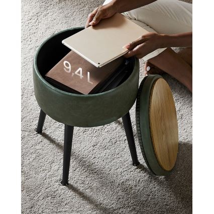 Lederen poef CORE groen