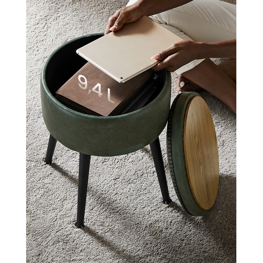 Lederen poef CORE groen