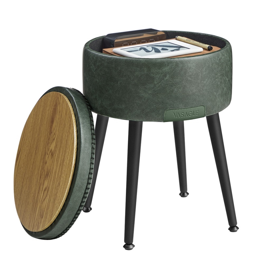 Lederen poef CORE groen