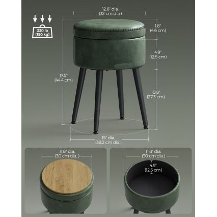 Lederen poef CORE groen