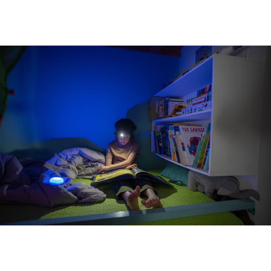 Ledlenser KIDCAMP6 RAINBOW - Dimbare draagbare LED-lamp, LED/3xAAA, IP44, blauw