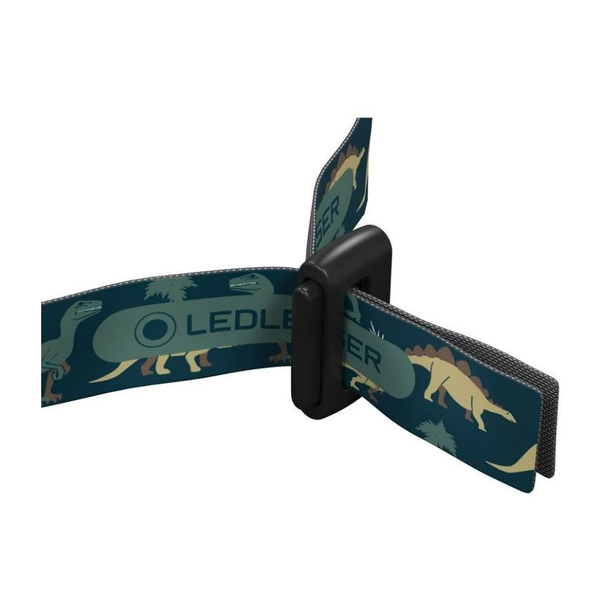 Ledlenser KIDLED4R DINO - LED dimbare oplaadbare kinderhoofdlamp LED/280 mAh IPX4 40 lm 18 h groen