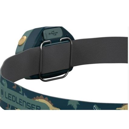 Ledlenser KIDLED4R DINO - LED dimbare oplaadbare kinderhoofdlamp LED/280 mAh IPX4 40 lm 18 h groen