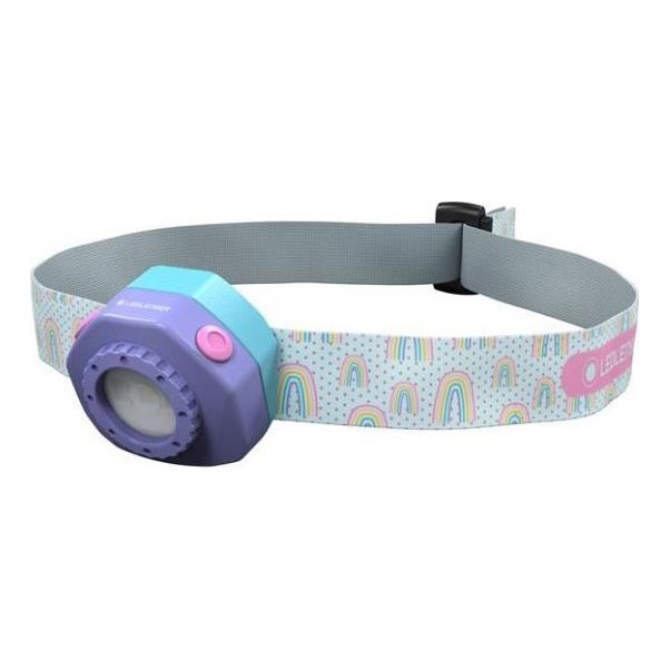 Ledlenser KIDLED4R RAINBOW - dimbare oplaadbare kinderhoofdlamp LED/280 mAh IPX4 40 lm 18 h paars