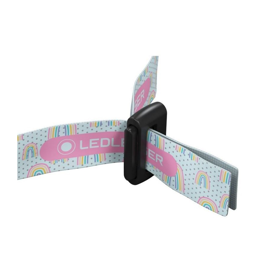 Ledlenser KIDLED4R RAINBOW - dimbare oplaadbare kinderhoofdlamp LED/280 mAh IPX4 40 lm 18 h paars