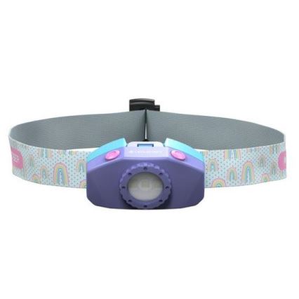 Ledlenser KIDLED4R RAINBOW - dimbare oplaadbare kinderhoofdlamp LED/280 mAh IPX4 40 lm 18 h paars