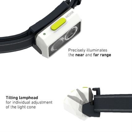 Ledlenser NEO5R - LED-dimbare oplaadbare hoofdlamp LED/1800 mAh IP54 600 lm 35 h zwart/wit
