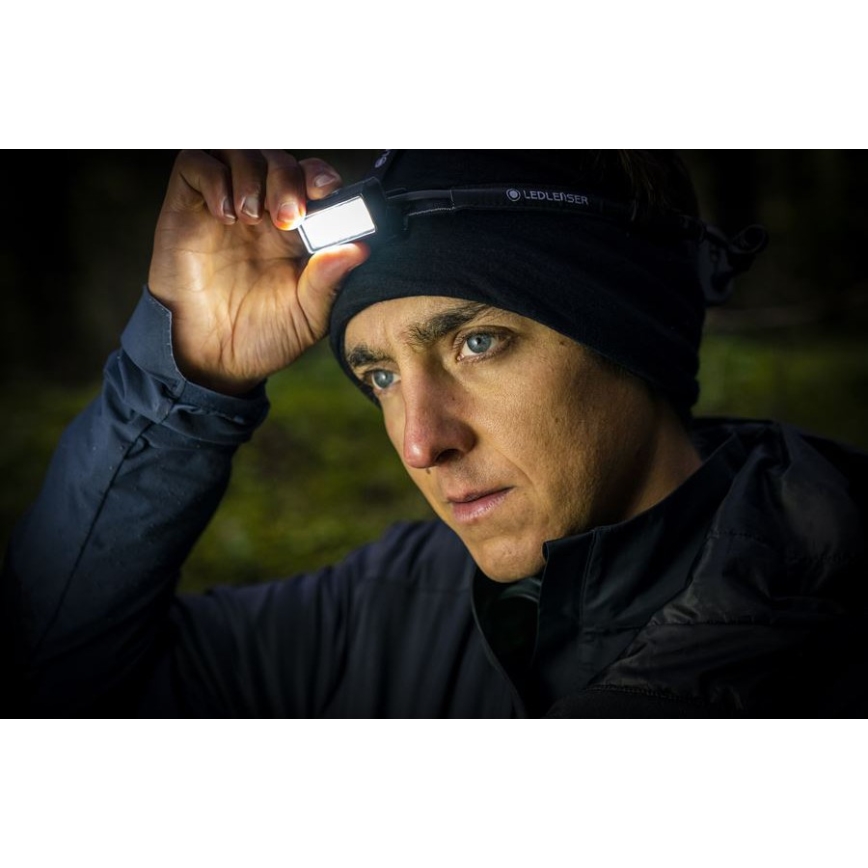 Ledlenser NEO9R - dimbare oplaadbare LED-hoofdlamp met 5000 mAh batterij, IP54, 1200 lm, 120 uur brandduur, zwart/grijs