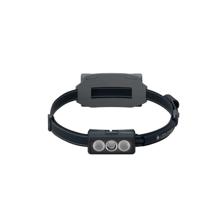 Ledlenser NEO9R - dimbare oplaadbare LED-hoofdlamp met 5000 mAh batterij, IP54, 1200 lm, 120 uur brandduur, zwart/grijs