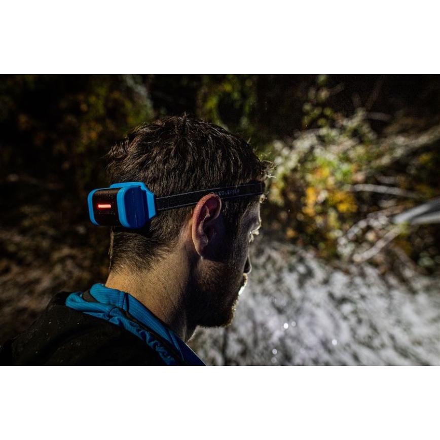 Ledlenser NEO9R - dimbare oplaadbare LED-hoofdlamp, 5000 mAh, IP54, 1200 lm, 120 uur, zwart/blauw