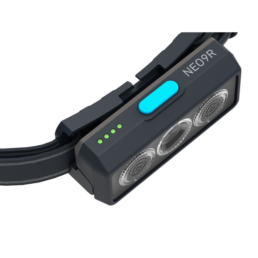 Ledlenser NEO9R - dimbare oplaadbare LED-hoofdlamp, 5000 mAh, IP54, 1200 lm, 120 uur, zwart/blauw