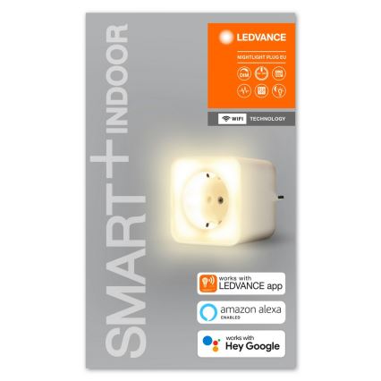 Ledvance - Dimbaar Slim LED Stopcontact met Verlichting SMART+ PLUG 3680W Wi-Fi