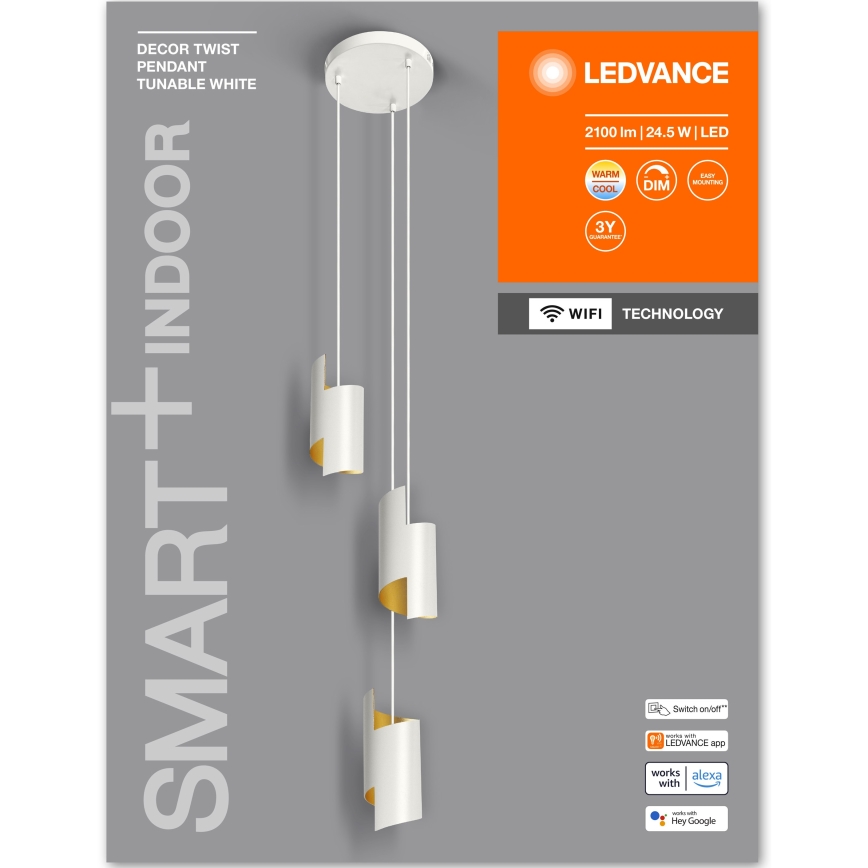 Ledvance - Dimbare LED Hanglamp aan een koord SMART+ DECOR 3xLED/8W/230V wit Wi-Fi