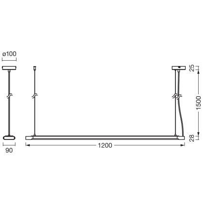 Ledvance - Dimbare LED-pendellamp OFFICE LINE LED/40W/230V