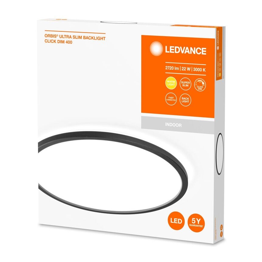 Ledvance - Dimbare LED Plafondlamp ORBIS LED/22W/230V zwart