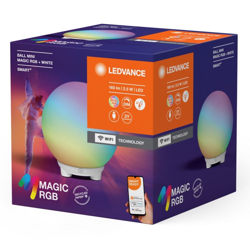 Ledvance - LED RGBW dimbare tafellamp SMART+ MAGIC LED/2,5W/5V 2200-6500K Wi-Fi