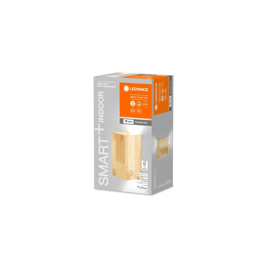 Ledvance - Dimbare LED Wand Lamp SMART+ WOOD LED/12W/230V 3000-6500K Wi-Fi