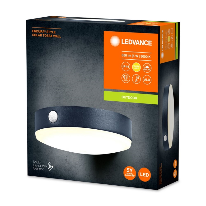 Ledvance - LED Solar Wandlamp met bewegings- en schemersensor ENDURA STYLE LED/6W/3,7V 1420 mAh IP44