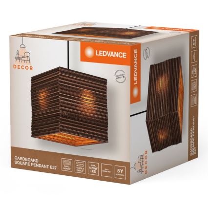Ledvance - Hanglamp aan een koord DECOR CARDBOARD 1xE27/15W/230V 25x25 cm