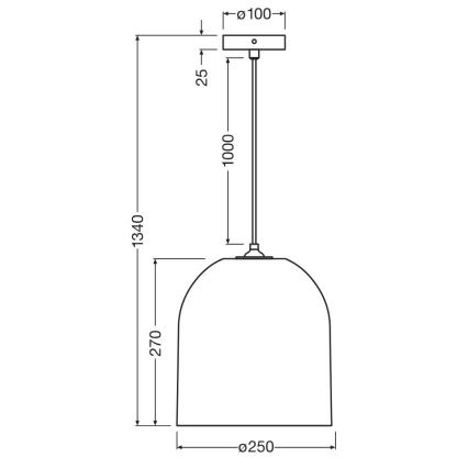 Ledvance - Hanglamp aan een koord DECOR CARDBOARD 1xE27/15W/230V diameter 25 cm